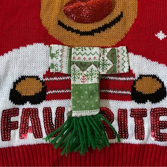 NO BOUNDARIES M S Santa’s Favorite Reindeer Ugly Christmas Sweater Pullover - Picture 6 of 11